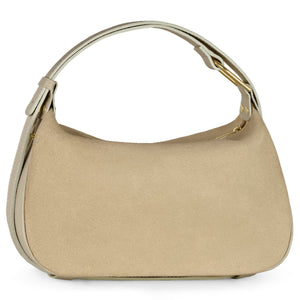 Italian Genuine Suede & Full-Grain Leather Crossbody Bag | Cremona