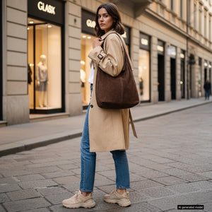 Italian Genuine Suede Hobo Bag | Palermo