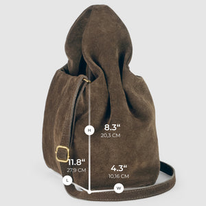 Italian Genuine Suede Shoulder Bag | Ferrara