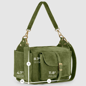Italian Genuine Suede Shoulder Bag | Sondrio