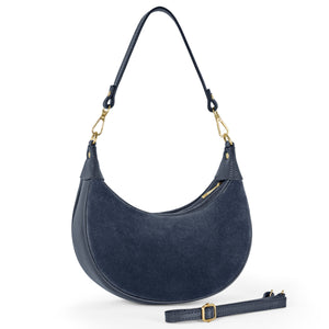 Italian Genuine Suede & Full-Grain Leather Shoulder Bag | Arezzo