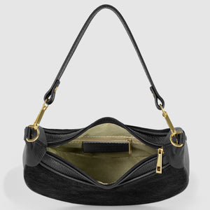 Italian Genuine Suede & Full-Grain Leather Shoulder Bag | Arezzo