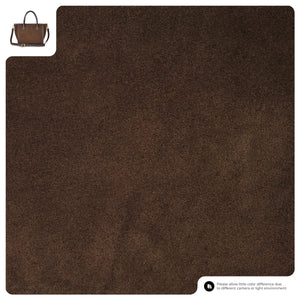Italian Genuine Suede & Full-Grain Leather Top-Handle Bag | Alba