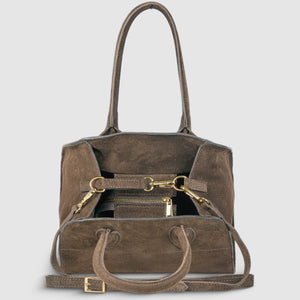 Italian Genuine Suede Top-Handle Bag | Novara