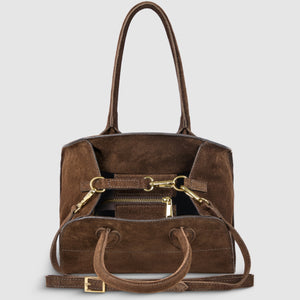 Italian Genuine Suede Top-Handle Bag | Novara