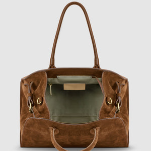 Italian Genuine Suede Top-Handle Bag | Cuneo