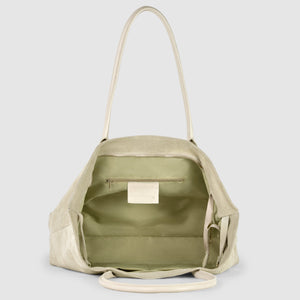 Italian Genuine Suede & Full-Grain Leather Tote Bag | Bologna