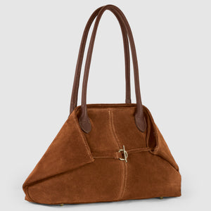 Italian Genuine Suede & Full-Grain Leather Tote Bag | Bologna