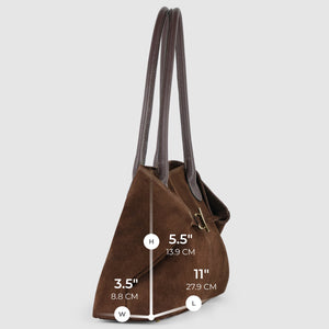 Italian Genuine Suede & Full-Grain Leather Tote Bag | Bologna
