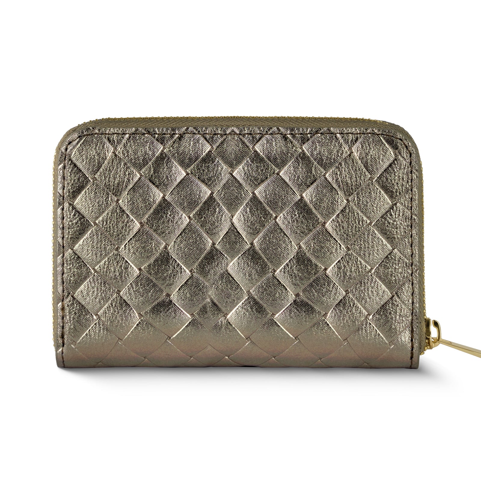 Italian Genuine Woven-Embossed Metallic Suede Wallet | Pesaro