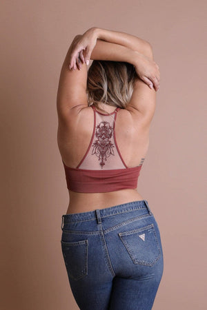 Tattoo Back Bralette Bralette Leto Collection 1X/2X Rust 