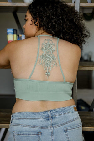 Tattoo Back Bralette Bralette Leto Collection 1X/2X Sage 