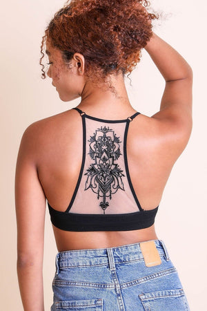 Tattoo Back Bralette Bralette Leto Collection XS/S Black 