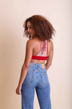 Tattoo Back Bralette Bralette Leto Collection XS/S Red 