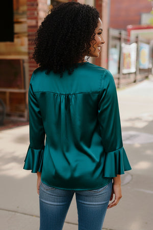 Teal Temptation Silk Blouse