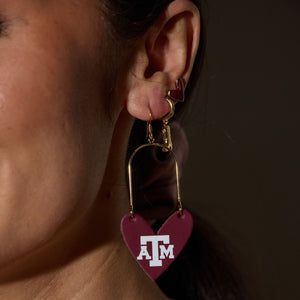 Texas A&M University Maroon Sweetheart Earrings
