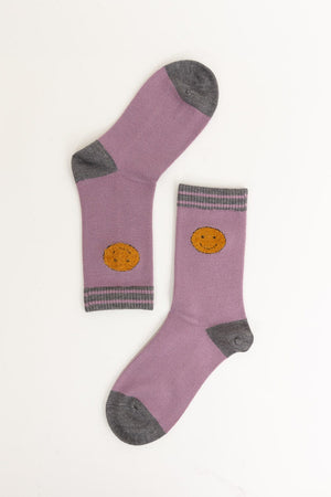 Threaded Smiles Crew Socks Socks Leto Collection One Size Lavender 