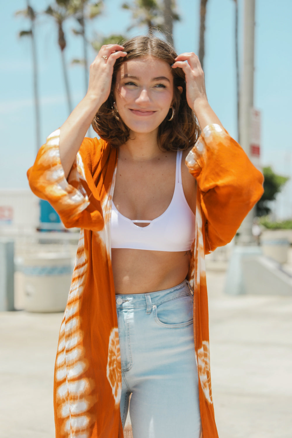 Tie Dye Kimono Rust