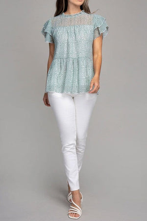 Tiered chiffon blouse Nuvi Apparel 