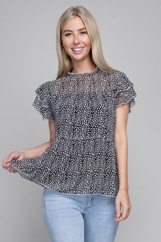 Tiered chiffon blouse Nuvi Apparel 