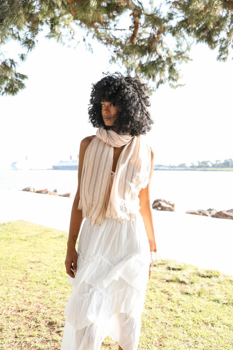 Timeless Stripe Scarf Scarves Blush Stripes