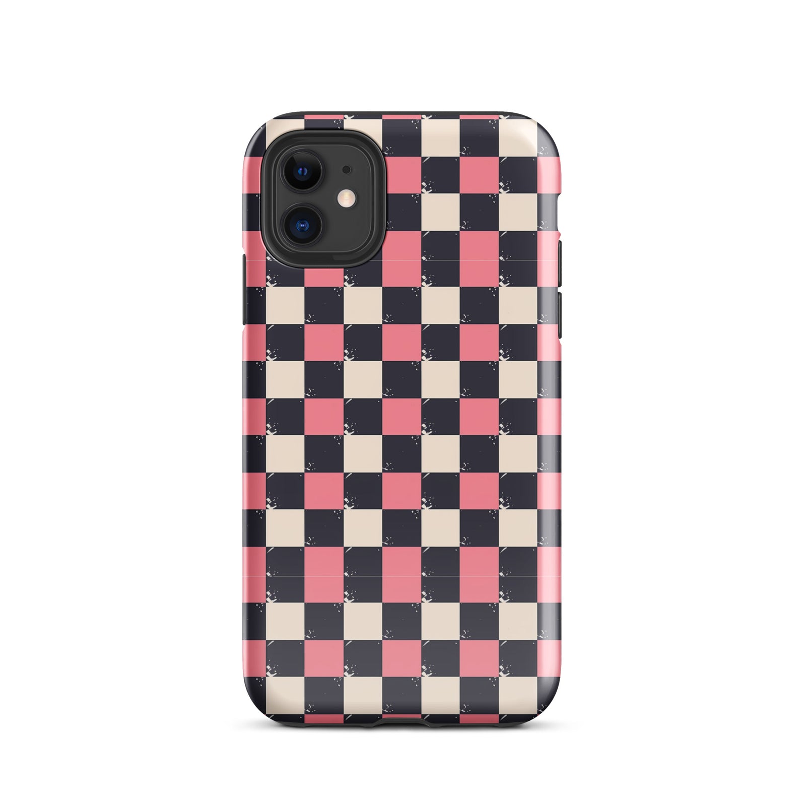 Checkered Black & Pink Tough Case for iPhone®