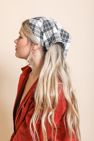 Triangle Flannel Head Scarf Hats & Hair Leto Collection Black 