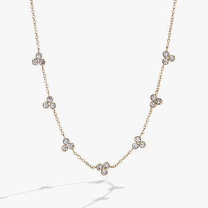 Triple Stone Crystal Inline Necklace