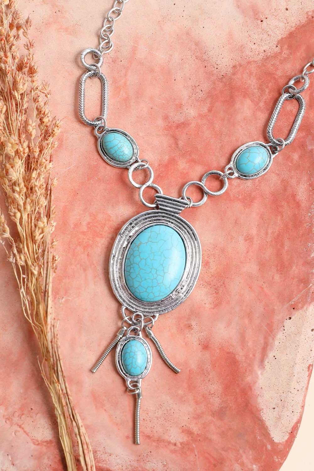 Turquoise Bolo Necklace Jewelry Leto Collection 