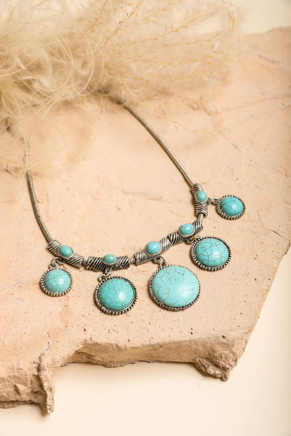 Turquoise Charm Link Necklace Jewelry Leto Collection 