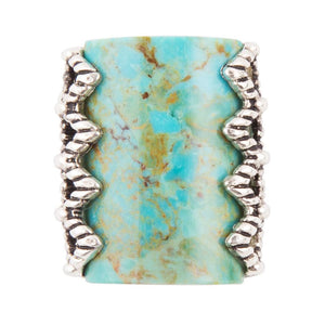 Blue Turquoise Sterling Silver Slice Statement Ring
