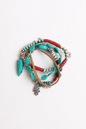 Turquoise Stackable Charm Bracelet Jewelry Leto Collection 
