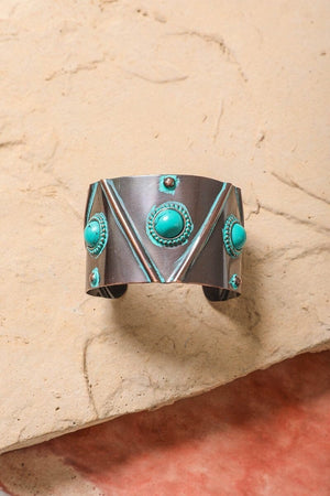 Turquoise Stone Studded Cuff Jewelry Leto Collection 