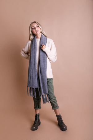 Ultra-Soft Boucle Tassel Scarf Scarves Leto Collection 