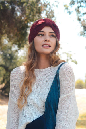 Ultra Soft Mohair Headband Hats & Hair Burgundy