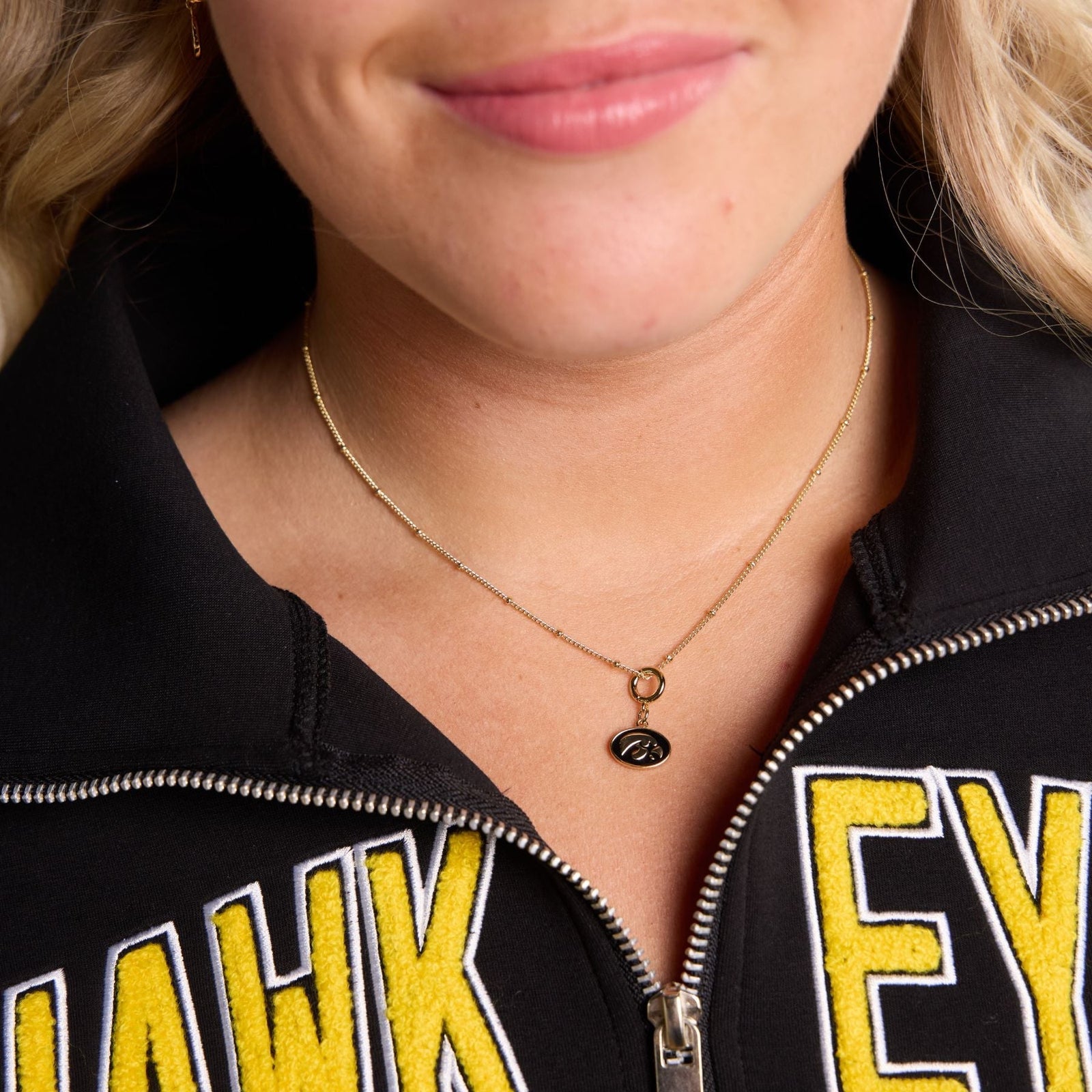University of Iowa Tigerhawk Charm Necklace