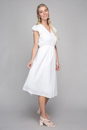 V neck embroidered eyelet dress Nuvi Apparel 