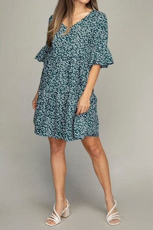 V neck tiered dress with Nuvi Apparel 