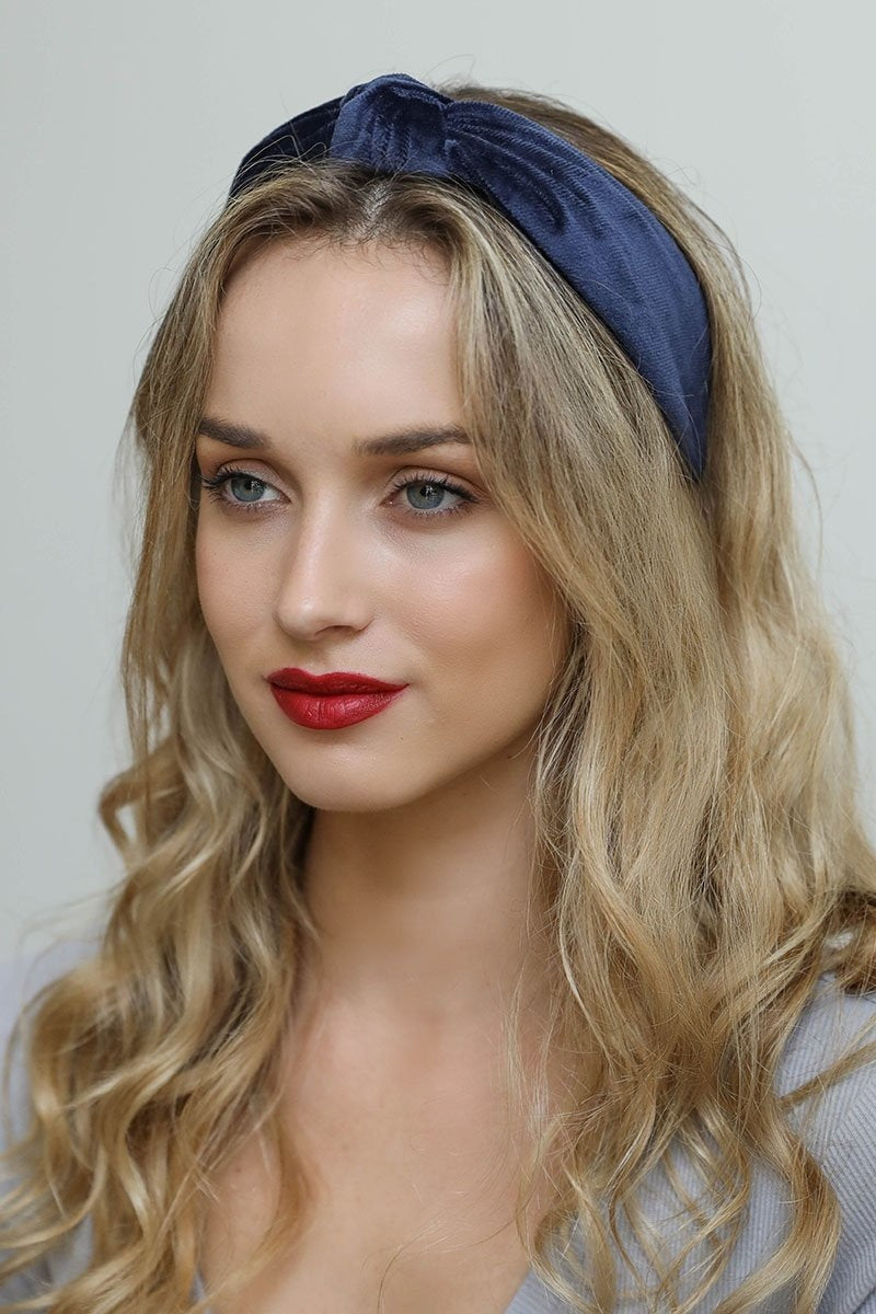Velvet Twist Knot Headband Hats & Hair Navy