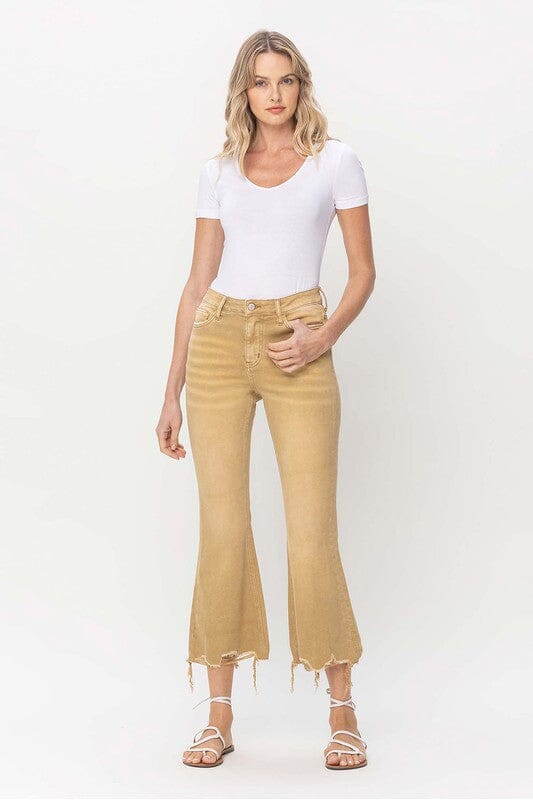 Vintage High Rise Raw Flare Hem Detail Jeans VERVET by Flying Monkey CROISSANT 24 