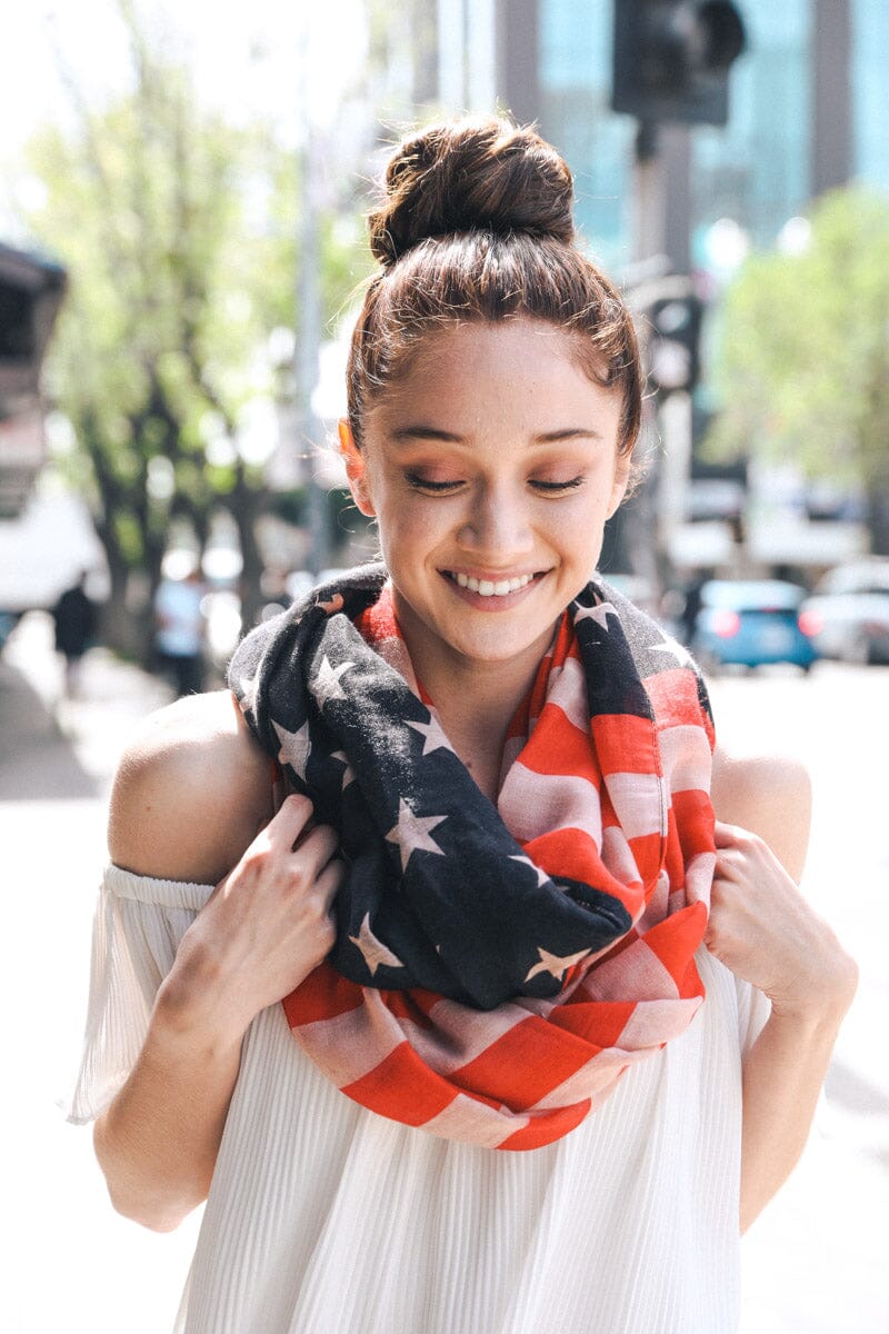 Vintage Style American Flag Scarf Scarves Leto Collection 