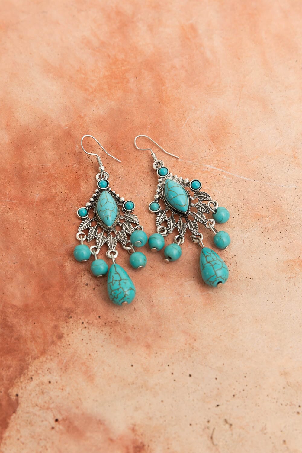 Vintage Turquoise Silver Chandelier Earrings Jewelry Leto Collection Turquoise 