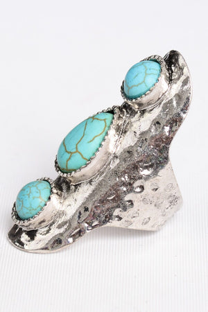 Waterfall Droplet Turquoise Stone Ring Jewelry Leto Collection 