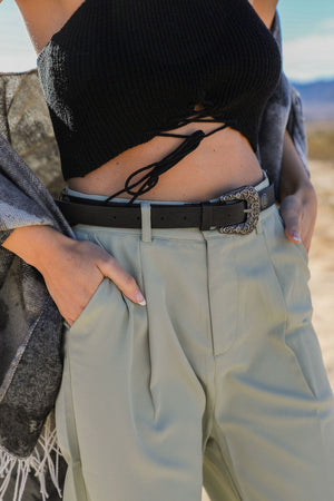 Western Style Fashion Belt Belts Leto Collection Black 