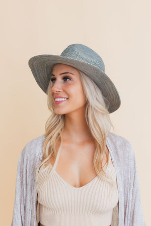 Western Whisper Straw Brim Hat Hats Leto Collection Blue 