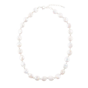 White Fresh Water Pearl Sterling Silver Necklace