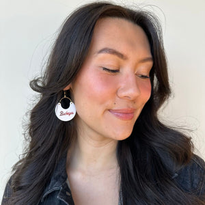 White Ohio State University Buckeyes Nina Earrings