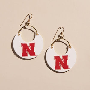White University of Nebraska Nina Earrings