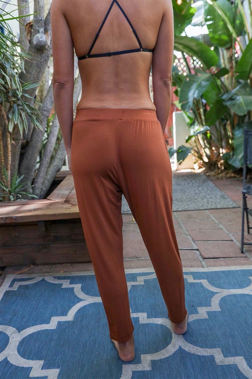 Wide Band Lounge Pants Bralette Small / Copper