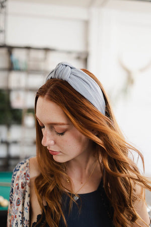 Wide Stripe Knot Headband Hats & Hair Leto Collection Gray 
